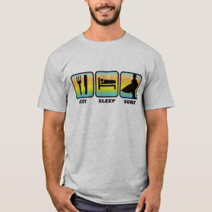 Eat Sleep Surf Retro Surfer Silhouette T-Shirt