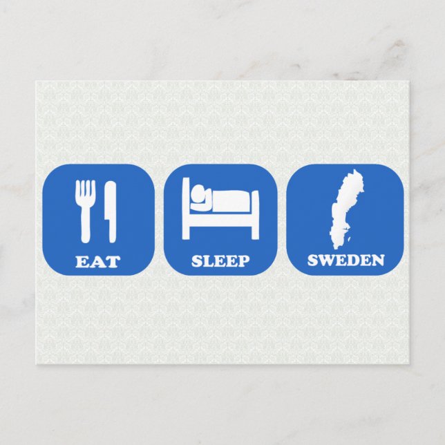 Eat Sleep Sweden Postcard (Front)