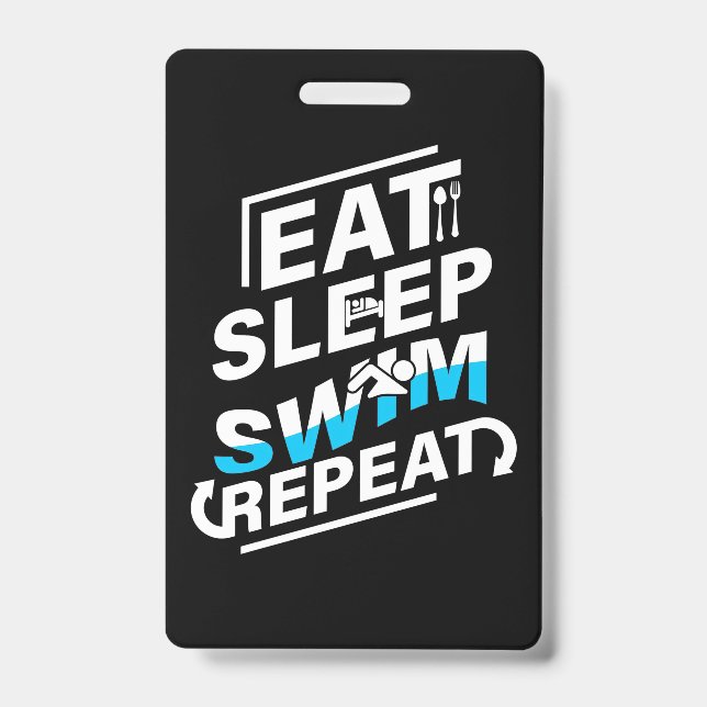 Eat Sleep Swim Badge (Front)