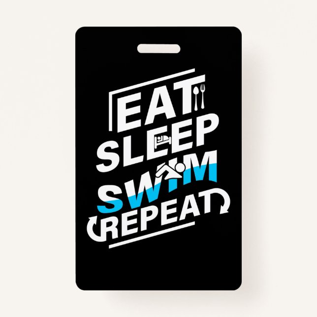 Eat Sleep Swim Badge (Front)