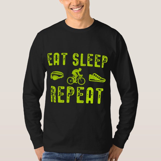 Eat Sleep Swim Bike Run Repeat T-Shirt (Front)