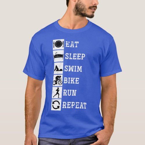 Eat Sleep Swim Bike Run Repeat Triathlon T_Shirt