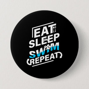 Eat Sleep Swim Button