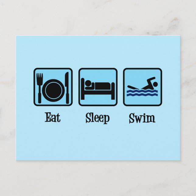 Eat Sleep Swim Funny Swimmer Postcard (Front)