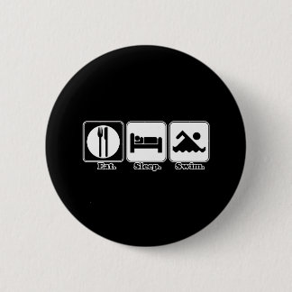 eat sleep swim pinback button
