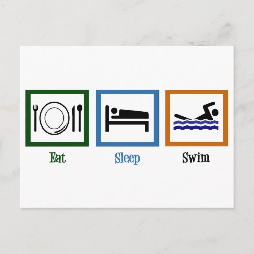 Eat Sleep Swim Postcard
