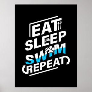 Eat Sleep Swim Poster