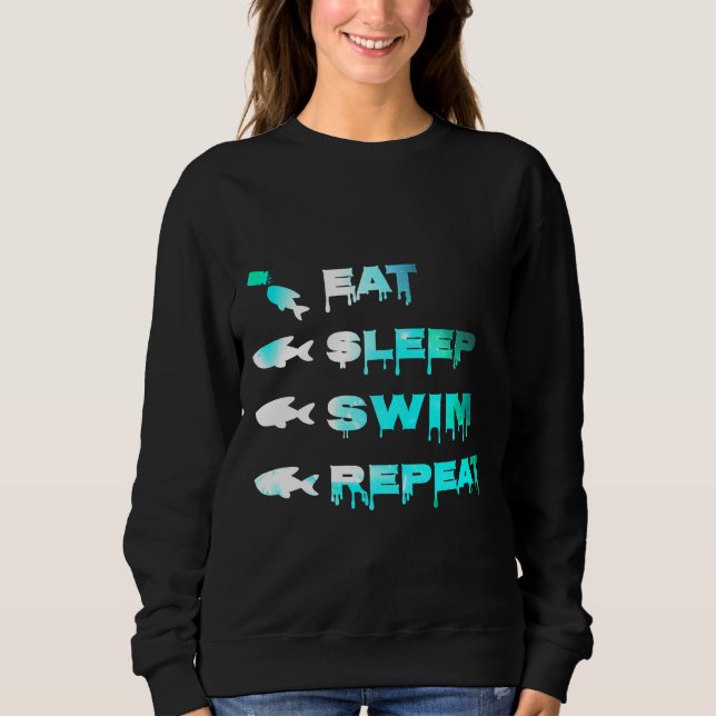 Eat Sleep Swim Repeat Aquarium Fish Tank (Front)