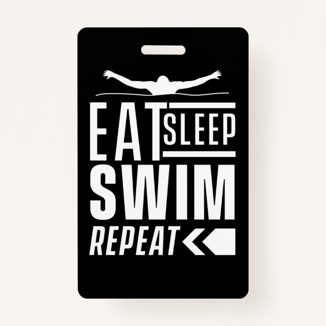 Eat Sleep Swim Repeat Badge (Front)