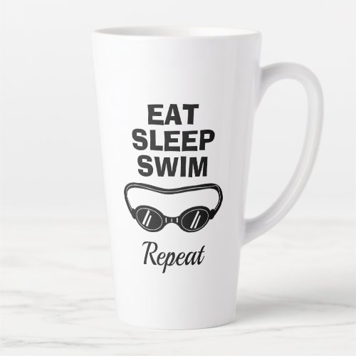 Eat sleep swim repeat big latte coffee mug gift