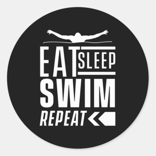 Eat Sleep Swim Repeat Classic Round Sticker