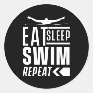 Eat Sleep Swim Repeat Classic Round Sticker