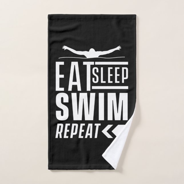 Eat Sleep Swim Repeat Hand Towel (Hand Towel)
