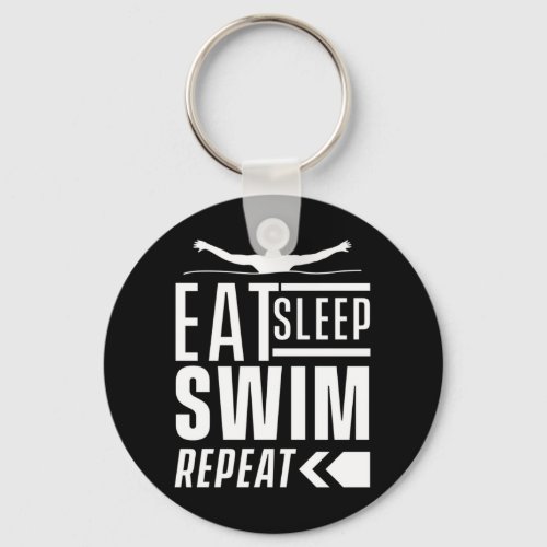 Eat Sleep Swim Repeat Keychain