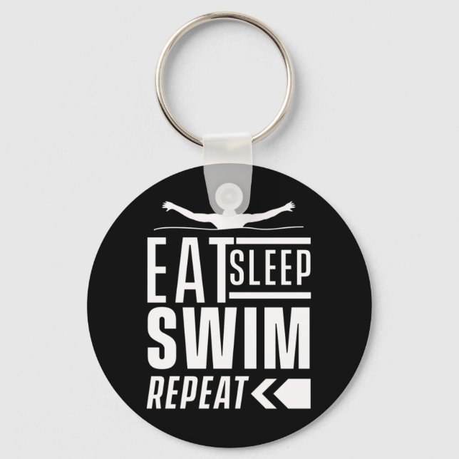 Eat Sleep Swim Repeat Keychain (Front)