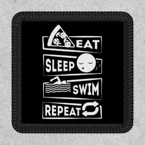 Eat Sleep Swim Repeat Modern Swimming Pink Patch