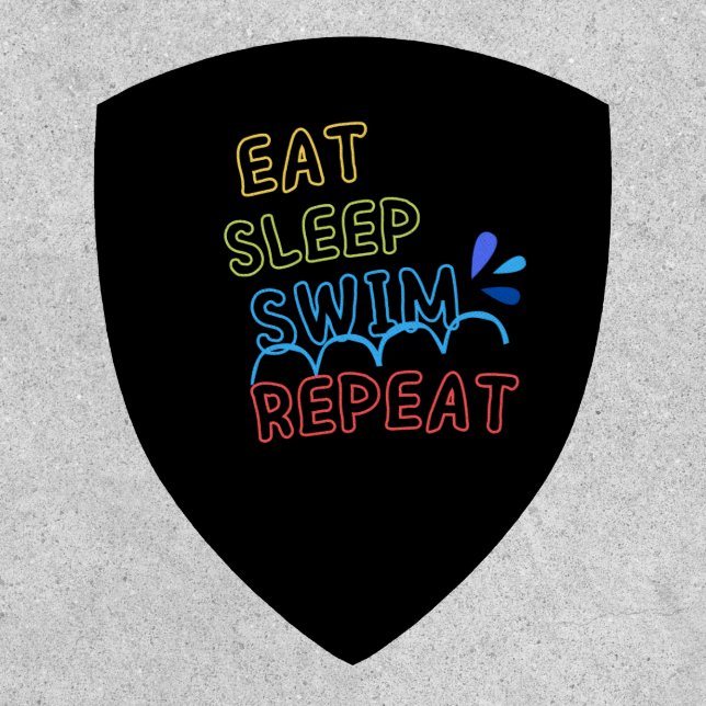 Eat sleep swim repeat patch (Front)