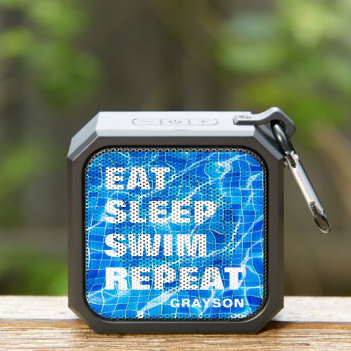 Eat Sleep Swim Repeat Swimming Personalized Name Bluetooth Speaker