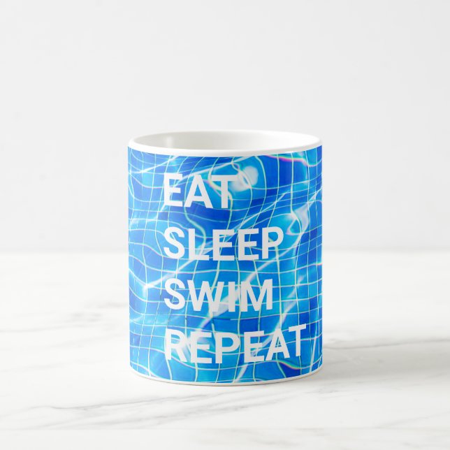 Eat Sleep Swim Repeat Swimming Pool Aquatic Coffee Mug (Center)