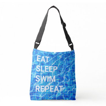 Eat Sleep Swim Repeat Swimming Pool Aquatic Crossbody Bag Eat Sleep Swim Repeat Swimming Pool Aquatic Crossbody Bag