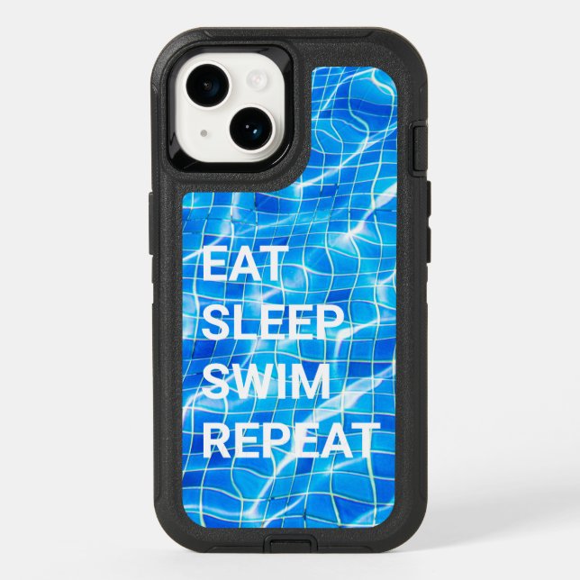 Eat Sleep Swim Repeat Swimming Pool Aquatic Otterbox iPhone Case (Back)