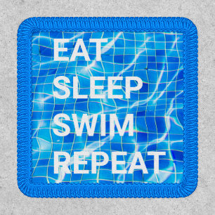 Eat Sleep Swim Repeat Swimming Pool Aquatic Patch