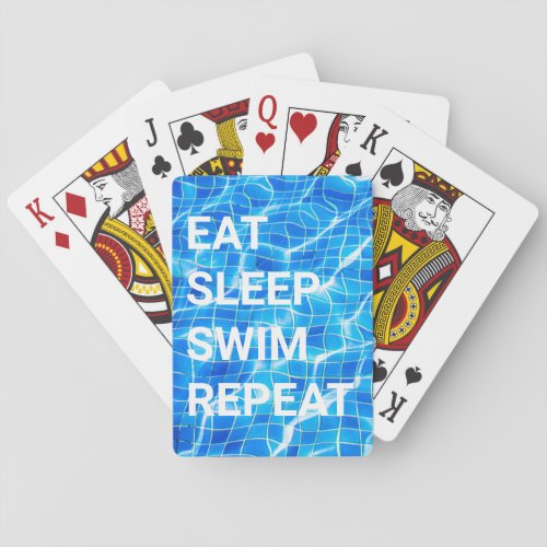 Eat Sleep Swim Repeat Swimming Pool Aquatic Playing Cards