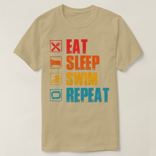Eat sleep swim repeat T-Shirt (Design Front)