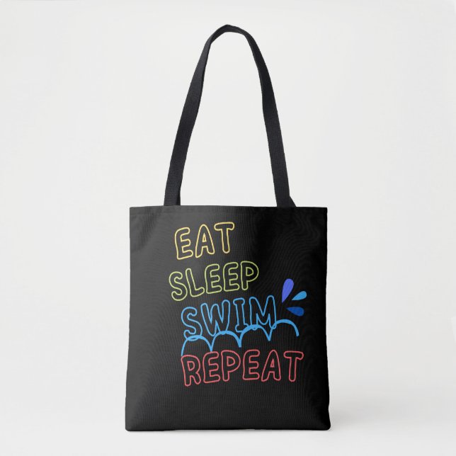 Eat sleep swim repeat tote bag (Front)