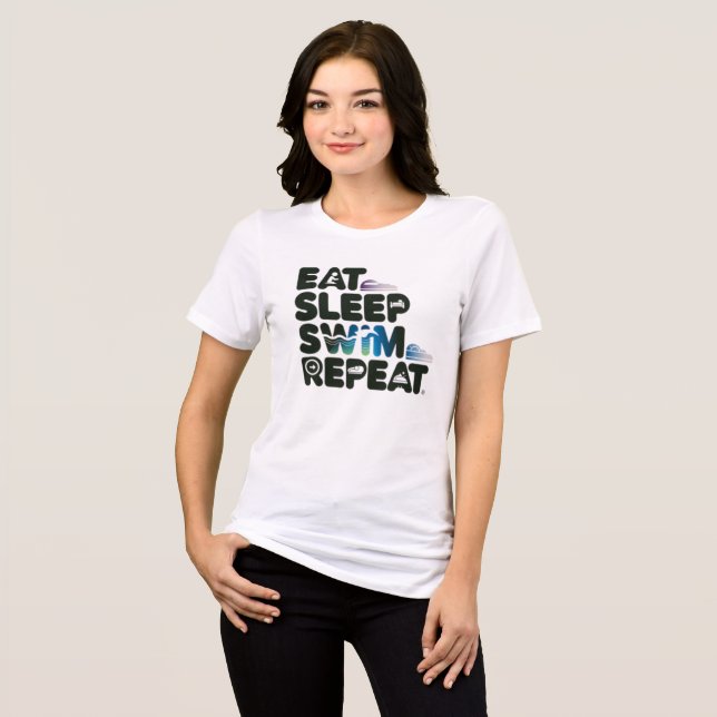Eat Sleep Swim Repeat Tri-Blend Shirt (Front Full)