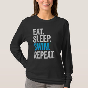 Eat Sleep Swim Repeat Vintage Swimming Swimmer T-Shirt