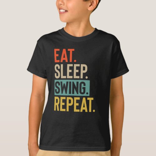Eat Sleep swing Repeat retro vintage colors T_Shirt