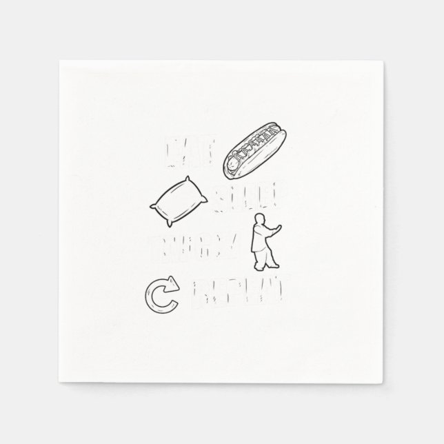 Eat Sleep Tai Chi Repeat Gift Idea Napkins (Front)