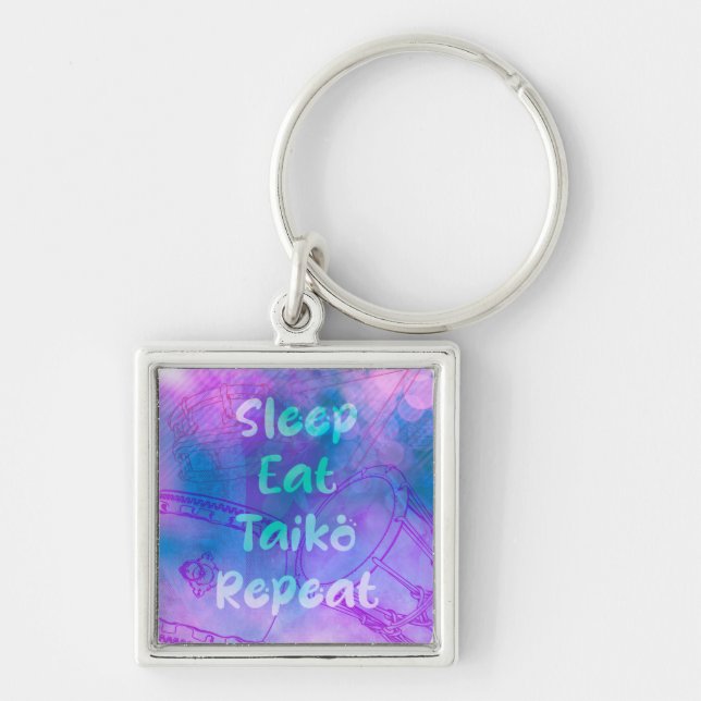 Eat sleep taiko repeat sleutelhanger keychain (Front)