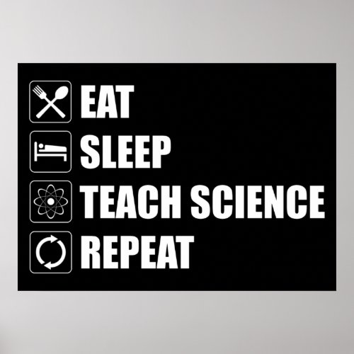 Eat Sleep Teach Science Repeat Poster