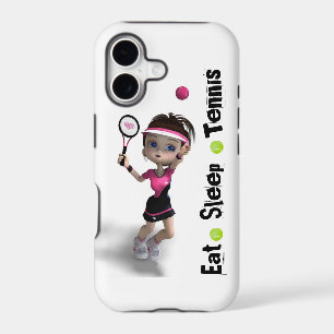Eat Sleep Tennis Girl iPhone 17 Case