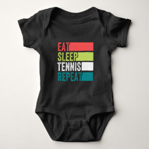 eat sleep tennis repeat baby bodysuit