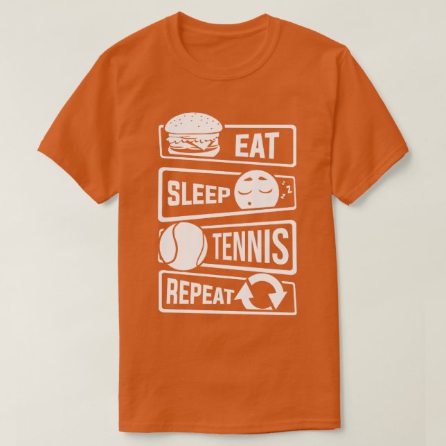 Eat Sleep Tennis Repeat Racquets Ball Sports (1) T-Shirt (Design Front)