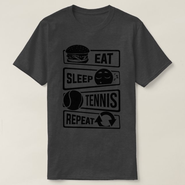 Eat Sleep Tennis Repeat Racquets Ball Sports (2) T-Shirt (Design Front)