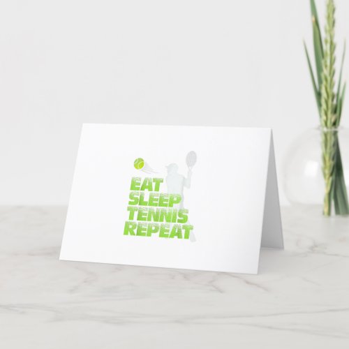 eat sleep tennis repeat  sport gift holiday card