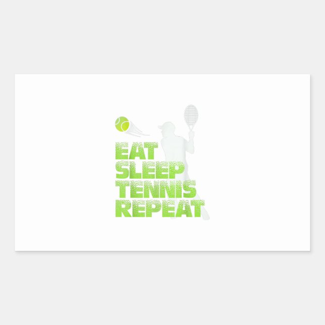 eat sleep tennis repeat  sport gift rectangular sticker (Front)