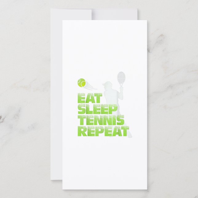 eat sleep tennis repeat  sport gift thank you card (Front)