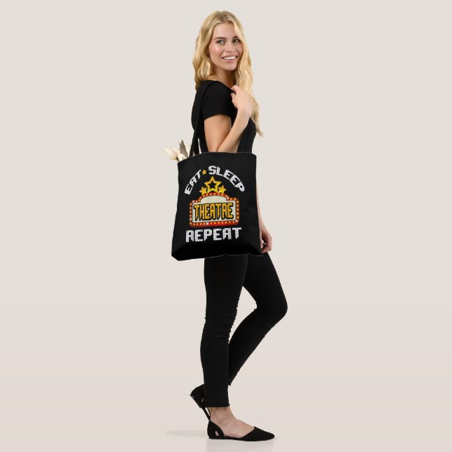 Eat Sleep Theatre Repeat Actor Actress Gift Tote Bag (On Model)