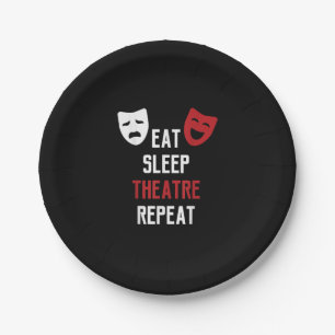 Eat Sleep Theatre Repeat Musical Thetre Gift Paper Plates