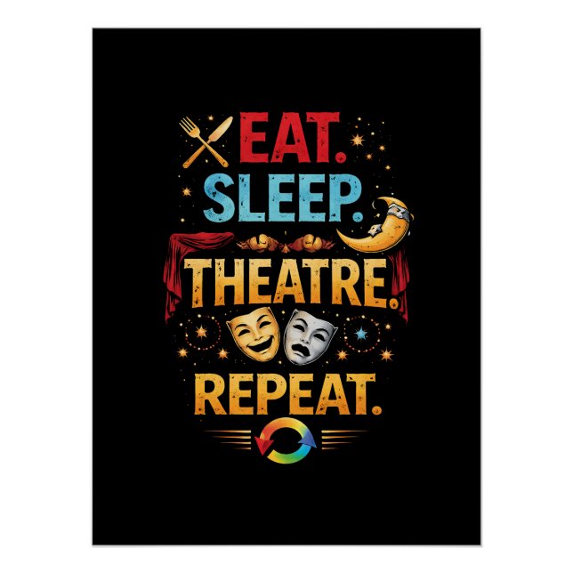 Eat, Sleep, Theatre, Repeat Poster (Front)