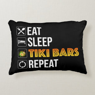 Eat. Sleep. Tiki Bars. Repeat Accent Pillow