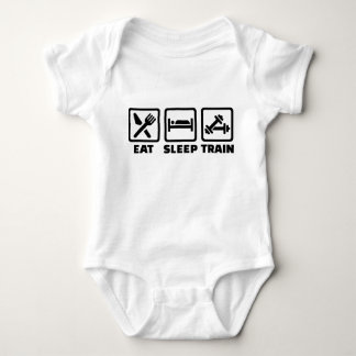 Eat Sleep Train Bodybuilding Baby Bodysuit