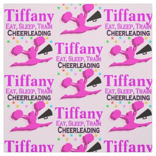 EAT, SLEEP, TRAIN CHEERLEADER PERSONALIZED FABRIC