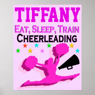 EAT SLEEP TRAIN CHEERLEADING PERSONALIZED POSTER