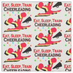 EAT, SLEEP TRAIN CHEERLEADING RED DESIGN FABRIC
